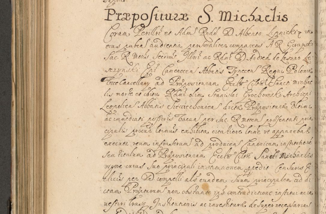 Zdjęcie nr 737 dla obiektu archiwalnego: Volumen II actorum episcopalium R. D. Petri Gembicki, episcopi Cracoviensis, locum tenente in dioecesi R. D. Alberto Lipnicki, canonico Cracoviensi post discessum R. D. Episcopi in Italiam et usque ad redditum eiusdem in Poloniam, videlicet a die 16 Novembris 1644 et per a. D. 1645 inchoative ad Septembrem. Horum videatur index ad finem huius voluminis