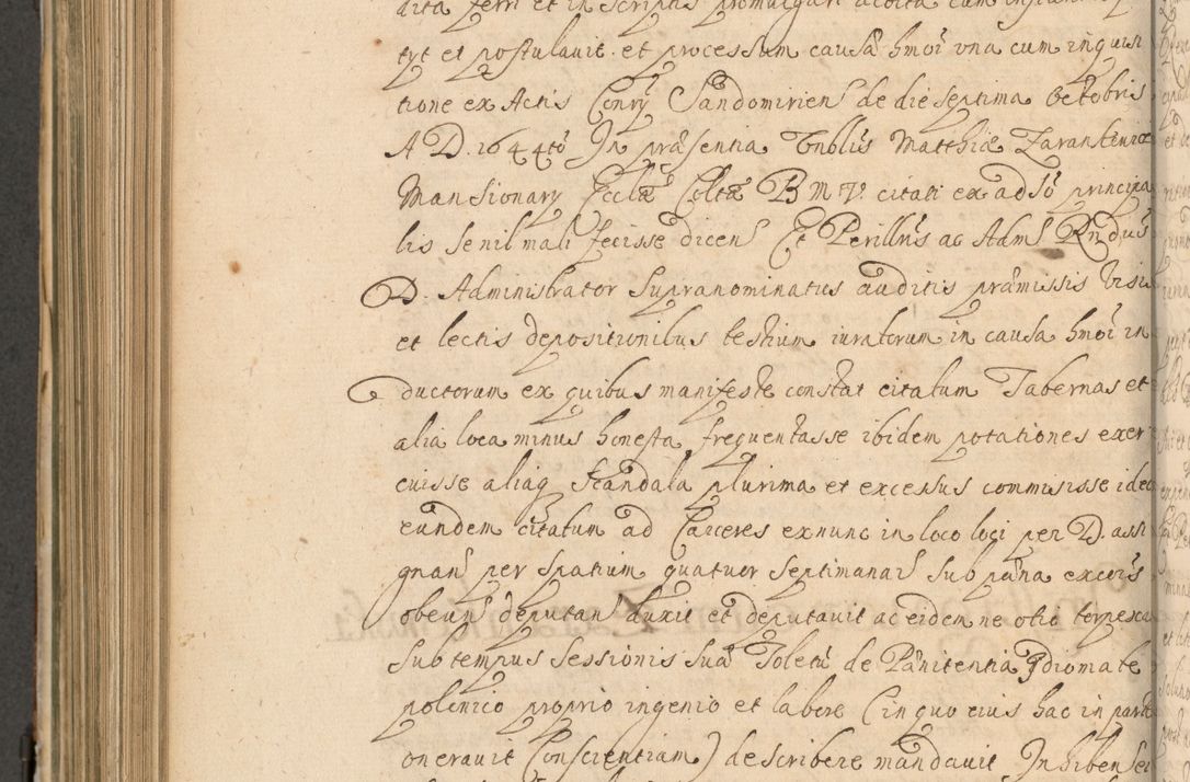Zdjęcie nr 733 dla obiektu archiwalnego: Volumen II actorum episcopalium R. D. Petri Gembicki, episcopi Cracoviensis, locum tenente in dioecesi R. D. Alberto Lipnicki, canonico Cracoviensi post discessum R. D. Episcopi in Italiam et usque ad redditum eiusdem in Poloniam, videlicet a die 16 Novembris 1644 et per a. D. 1645 inchoative ad Septembrem. Horum videatur index ad finem huius voluminis