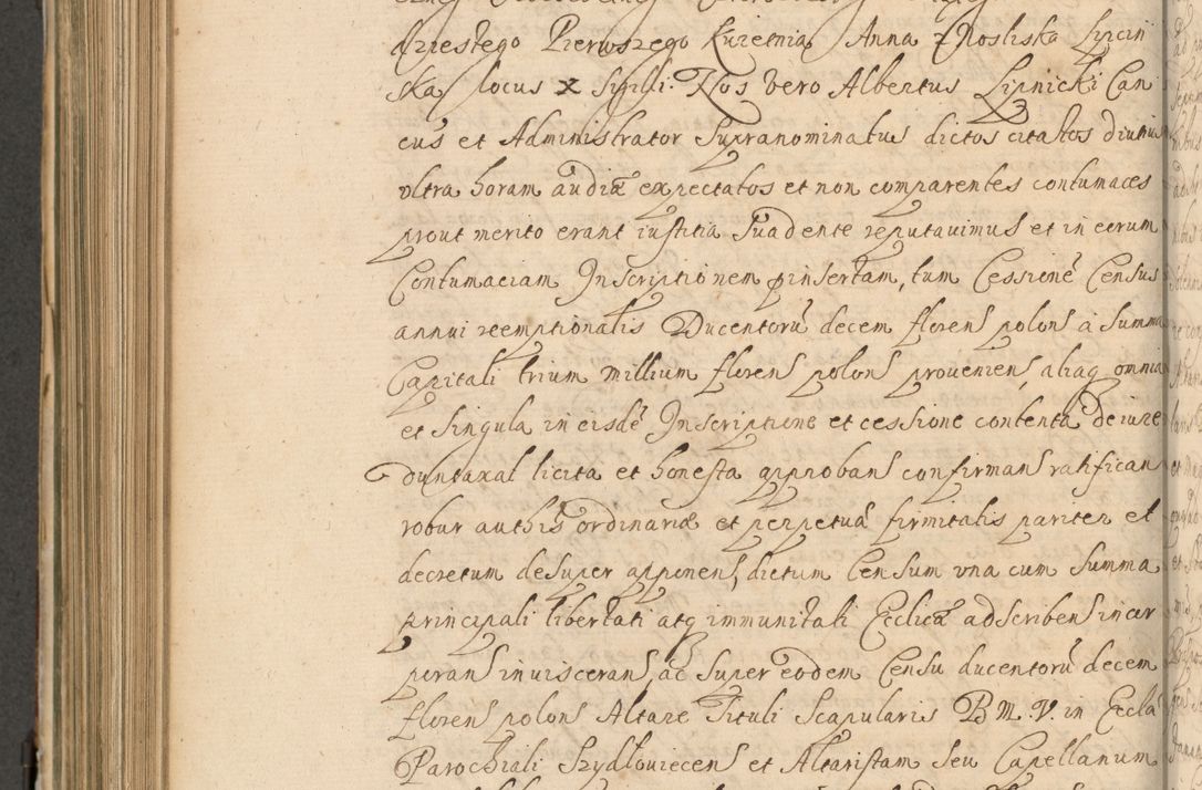 Zdjęcie nr 729 dla obiektu archiwalnego: Volumen II actorum episcopalium R. D. Petri Gembicki, episcopi Cracoviensis, locum tenente in dioecesi R. D. Alberto Lipnicki, canonico Cracoviensi post discessum R. D. Episcopi in Italiam et usque ad redditum eiusdem in Poloniam, videlicet a die 16 Novembris 1644 et per a. D. 1645 inchoative ad Septembrem. Horum videatur index ad finem huius voluminis