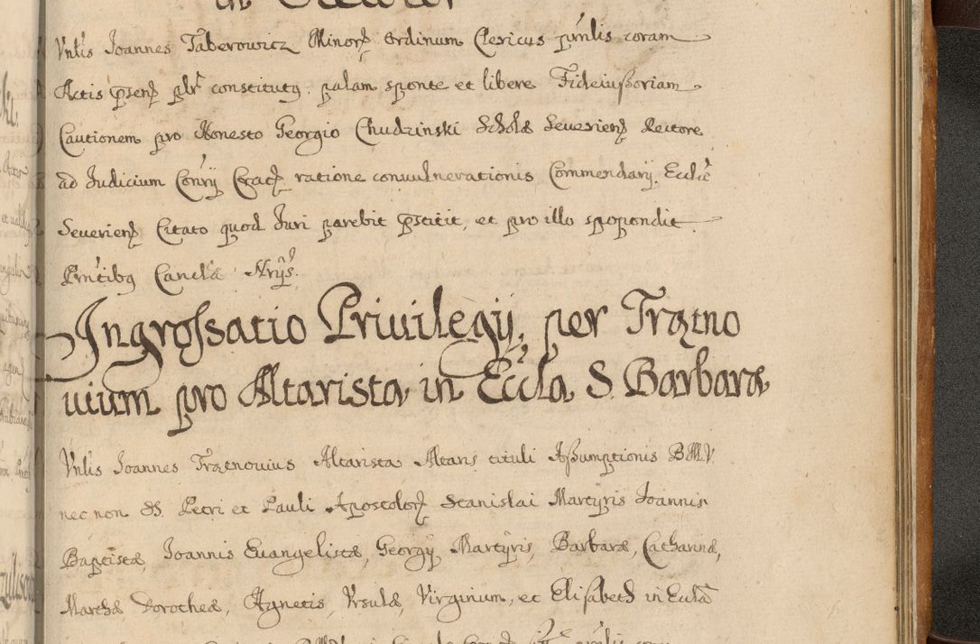 Zdjęcie nr 942 dla obiektu archiwalnego: Volumen II actorum episcopalium R. D. Petri Gembicki, episcopi Cracoviensis, locum tenente in dioecesi R. D. Alberto Lipnicki, canonico Cracoviensi post discessum R. D. Episcopi in Italiam et usque ad redditum eiusdem in Poloniam, videlicet a die 16 Novembris 1644 et per a. D. 1645 inchoative ad Septembrem. Horum videatur index ad finem huius voluminis