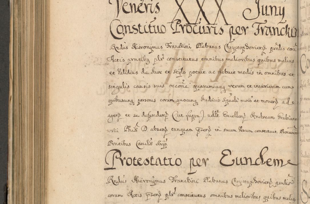 Zdjęcie nr 939 dla obiektu archiwalnego: Volumen II actorum episcopalium R. D. Petri Gembicki, episcopi Cracoviensis, locum tenente in dioecesi R. D. Alberto Lipnicki, canonico Cracoviensi post discessum R. D. Episcopi in Italiam et usque ad redditum eiusdem in Poloniam, videlicet a die 16 Novembris 1644 et per a. D. 1645 inchoative ad Septembrem. Horum videatur index ad finem huius voluminis