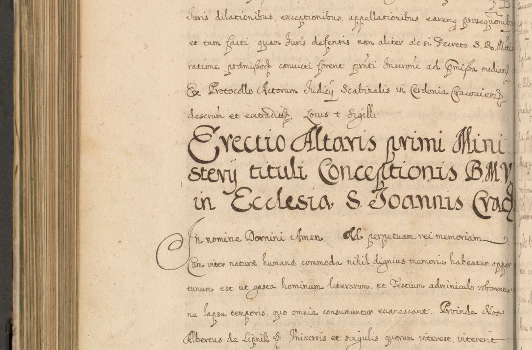 Zdjęcie nr 919 dla obiektu archiwalnego: Volumen II actorum episcopalium R. D. Petri Gembicki, episcopi Cracoviensis, locum tenente in dioecesi R. D. Alberto Lipnicki, canonico Cracoviensi post discessum R. D. Episcopi in Italiam et usque ad redditum eiusdem in Poloniam, videlicet a die 16 Novembris 1644 et per a. D. 1645 inchoative ad Septembrem. Horum videatur index ad finem huius voluminis
