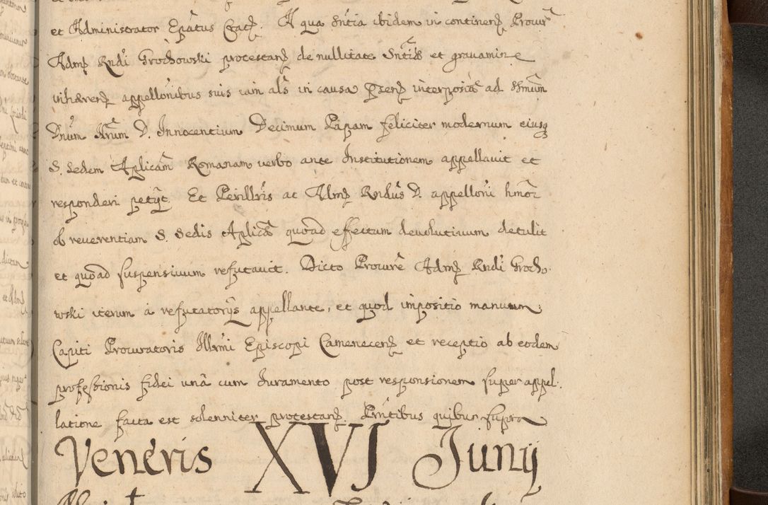 Zdjęcie nr 880 dla obiektu archiwalnego: Volumen II actorum episcopalium R. D. Petri Gembicki, episcopi Cracoviensis, locum tenente in dioecesi R. D. Alberto Lipnicki, canonico Cracoviensi post discessum R. D. Episcopi in Italiam et usque ad redditum eiusdem in Poloniam, videlicet a die 16 Novembris 1644 et per a. D. 1645 inchoative ad Septembrem. Horum videatur index ad finem huius voluminis