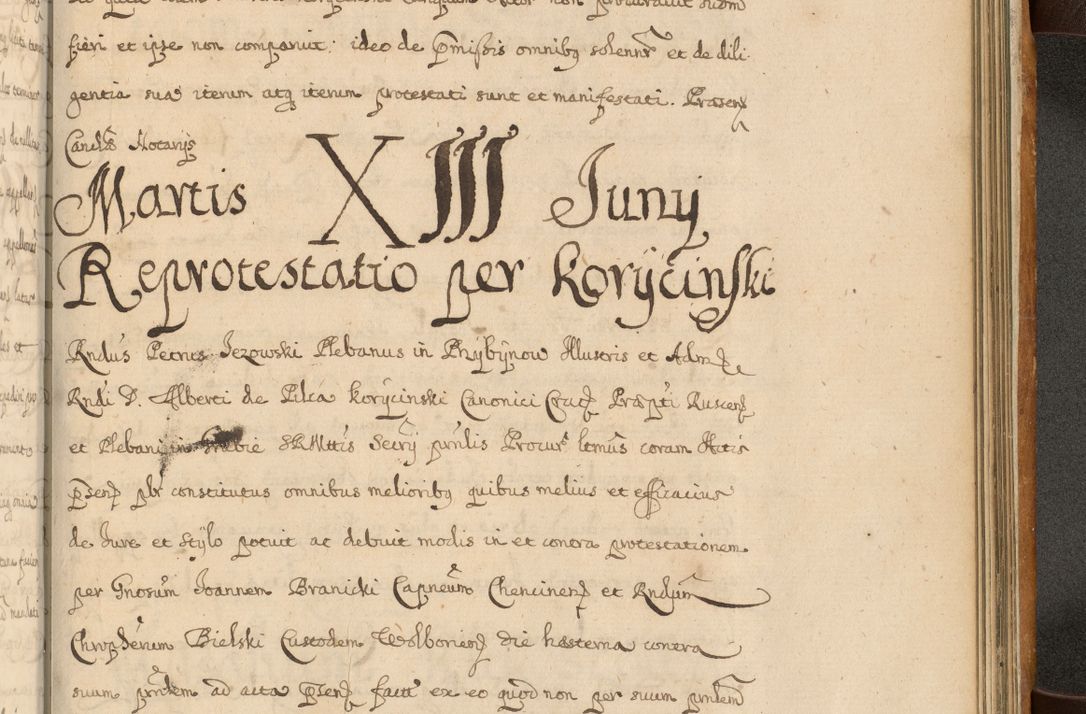 Zdjęcie nr 872 dla obiektu archiwalnego: Volumen II actorum episcopalium R. D. Petri Gembicki, episcopi Cracoviensis, locum tenente in dioecesi R. D. Alberto Lipnicki, canonico Cracoviensi post discessum R. D. Episcopi in Italiam et usque ad redditum eiusdem in Poloniam, videlicet a die 16 Novembris 1644 et per a. D. 1645 inchoative ad Septembrem. Horum videatur index ad finem huius voluminis