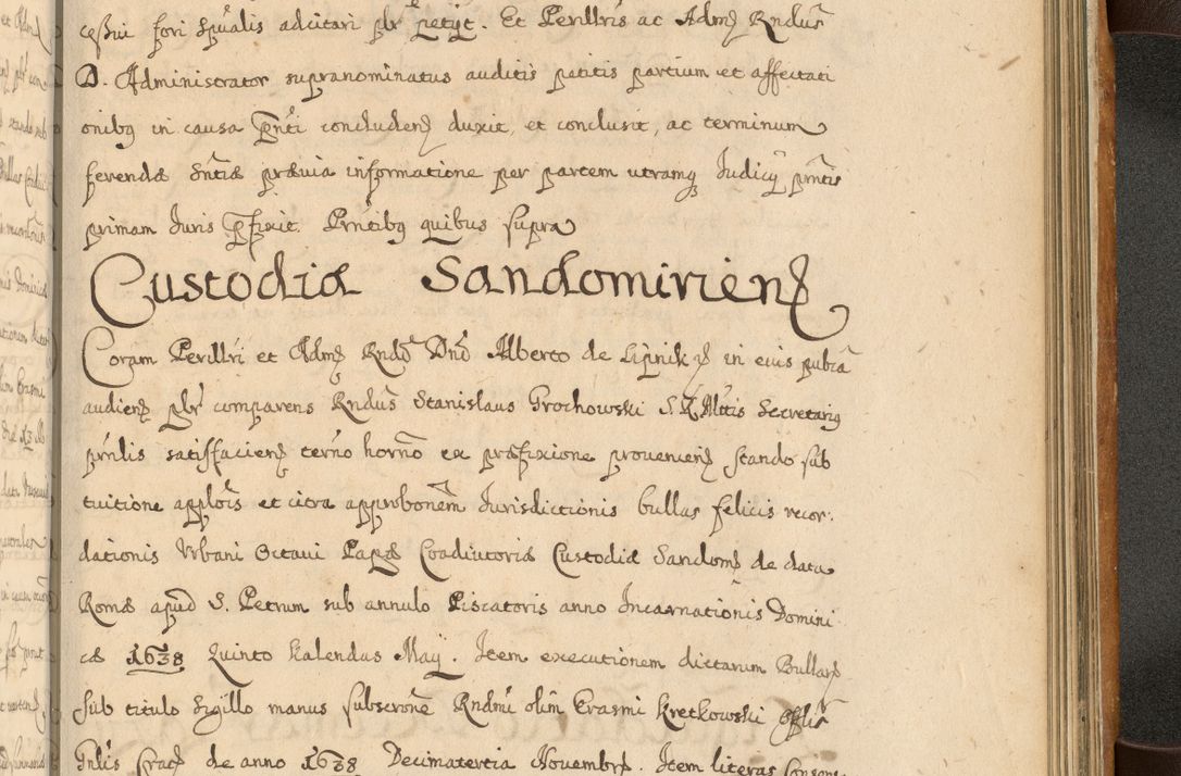 Zdjęcie nr 858 dla obiektu archiwalnego: Volumen II actorum episcopalium R. D. Petri Gembicki, episcopi Cracoviensis, locum tenente in dioecesi R. D. Alberto Lipnicki, canonico Cracoviensi post discessum R. D. Episcopi in Italiam et usque ad redditum eiusdem in Poloniam, videlicet a die 16 Novembris 1644 et per a. D. 1645 inchoative ad Septembrem. Horum videatur index ad finem huius voluminis