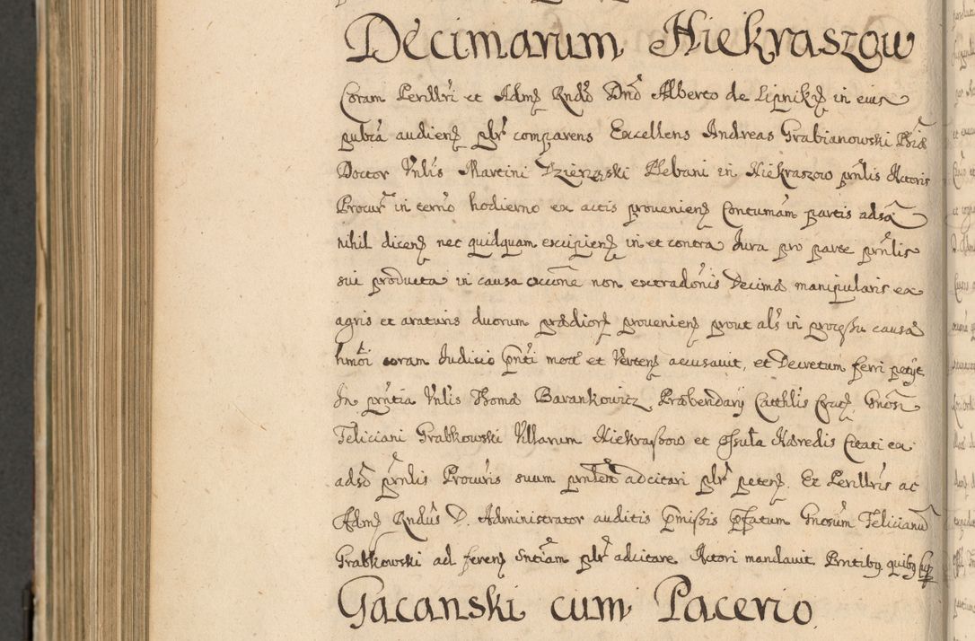 Zdjęcie nr 853 dla obiektu archiwalnego: Volumen II actorum episcopalium R. D. Petri Gembicki, episcopi Cracoviensis, locum tenente in dioecesi R. D. Alberto Lipnicki, canonico Cracoviensi post discessum R. D. Episcopi in Italiam et usque ad redditum eiusdem in Poloniam, videlicet a die 16 Novembris 1644 et per a. D. 1645 inchoative ad Septembrem. Horum videatur index ad finem huius voluminis