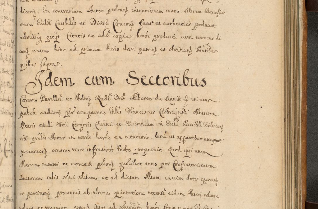 Zdjęcie nr 824 dla obiektu archiwalnego: Volumen II actorum episcopalium R. D. Petri Gembicki, episcopi Cracoviensis, locum tenente in dioecesi R. D. Alberto Lipnicki, canonico Cracoviensi post discessum R. D. Episcopi in Italiam et usque ad redditum eiusdem in Poloniam, videlicet a die 16 Novembris 1644 et per a. D. 1645 inchoative ad Septembrem. Horum videatur index ad finem huius voluminis