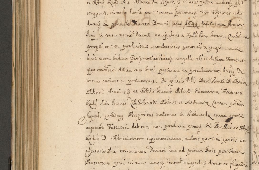 Zdjęcie nr 815 dla obiektu archiwalnego: Volumen II actorum episcopalium R. D. Petri Gembicki, episcopi Cracoviensis, locum tenente in dioecesi R. D. Alberto Lipnicki, canonico Cracoviensi post discessum R. D. Episcopi in Italiam et usque ad redditum eiusdem in Poloniam, videlicet a die 16 Novembris 1644 et per a. D. 1645 inchoative ad Septembrem. Horum videatur index ad finem huius voluminis
