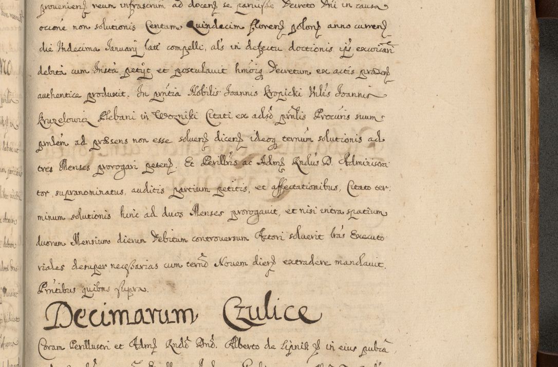 Zdjęcie nr 810 dla obiektu archiwalnego: Volumen II actorum episcopalium R. D. Petri Gembicki, episcopi Cracoviensis, locum tenente in dioecesi R. D. Alberto Lipnicki, canonico Cracoviensi post discessum R. D. Episcopi in Italiam et usque ad redditum eiusdem in Poloniam, videlicet a die 16 Novembris 1644 et per a. D. 1645 inchoative ad Septembrem. Horum videatur index ad finem huius voluminis