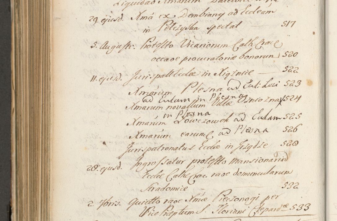 Zdjęcie nr 1119 dla obiektu archiwalnego: Volumen II actorum episcopalium R. D. Petri Gembicki, episcopi Cracoviensis, locum tenente in dioecesi R. D. Alberto Lipnicki, canonico Cracoviensi post discessum R. D. Episcopi in Italiam et usque ad redditum eiusdem in Poloniam, videlicet a die 16 Novembris 1644 et per a. D. 1645 inchoative ad Septembrem. Horum videatur index ad finem huius voluminis