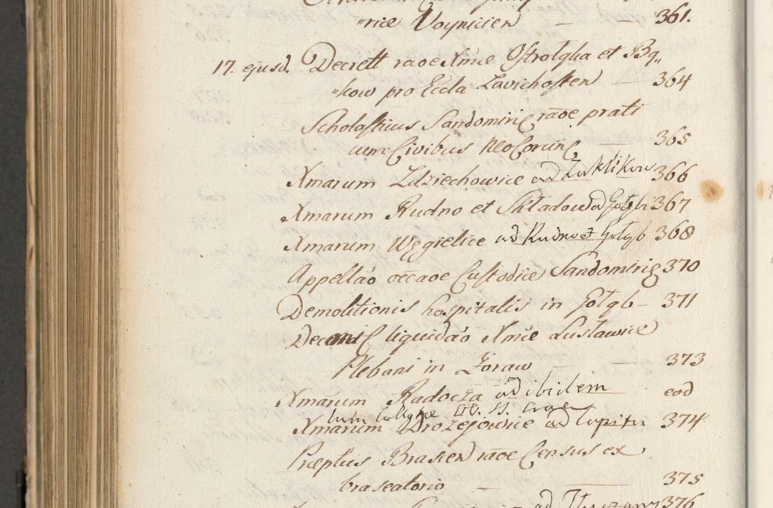 Zdjęcie nr 1113 dla obiektu archiwalnego: Volumen II actorum episcopalium R. D. Petri Gembicki, episcopi Cracoviensis, locum tenente in dioecesi R. D. Alberto Lipnicki, canonico Cracoviensi post discessum R. D. Episcopi in Italiam et usque ad redditum eiusdem in Poloniam, videlicet a die 16 Novembris 1644 et per a. D. 1645 inchoative ad Septembrem. Horum videatur index ad finem huius voluminis