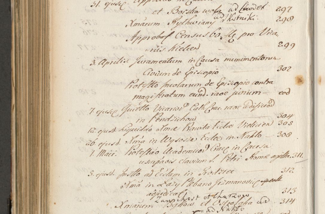 Zdjęcie nr 1111 dla obiektu archiwalnego: Volumen II actorum episcopalium R. D. Petri Gembicki, episcopi Cracoviensis, locum tenente in dioecesi R. D. Alberto Lipnicki, canonico Cracoviensi post discessum R. D. Episcopi in Italiam et usque ad redditum eiusdem in Poloniam, videlicet a die 16 Novembris 1644 et per a. D. 1645 inchoative ad Septembrem. Horum videatur index ad finem huius voluminis