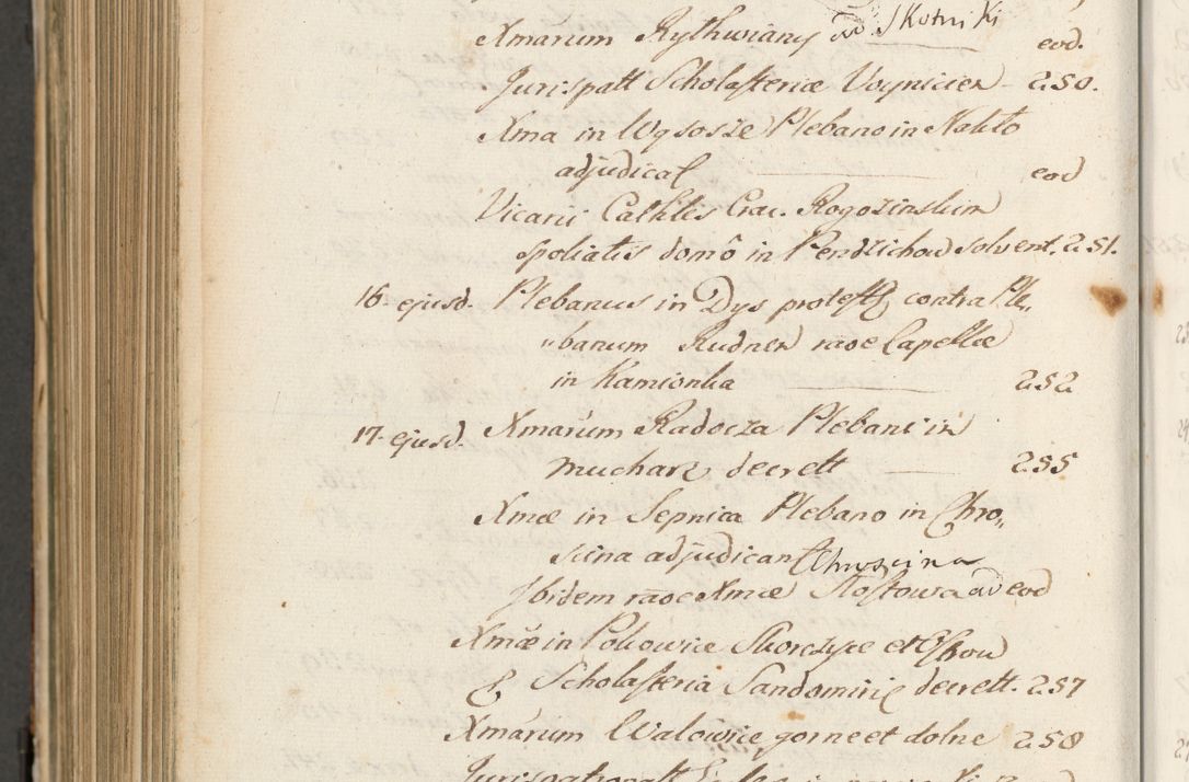 Zdjęcie nr 1109 dla obiektu archiwalnego: Volumen II actorum episcopalium R. D. Petri Gembicki, episcopi Cracoviensis, locum tenente in dioecesi R. D. Alberto Lipnicki, canonico Cracoviensi post discessum R. D. Episcopi in Italiam et usque ad redditum eiusdem in Poloniam, videlicet a die 16 Novembris 1644 et per a. D. 1645 inchoative ad Septembrem. Horum videatur index ad finem huius voluminis
