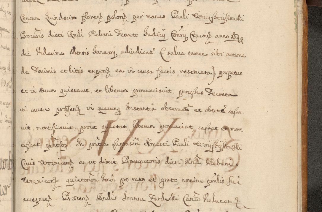 Zdjęcie nr 1088 dla obiektu archiwalnego: Volumen II actorum episcopalium R. D. Petri Gembicki, episcopi Cracoviensis, locum tenente in dioecesi R. D. Alberto Lipnicki, canonico Cracoviensi post discessum R. D. Episcopi in Italiam et usque ad redditum eiusdem in Poloniam, videlicet a die 16 Novembris 1644 et per a. D. 1645 inchoative ad Septembrem. Horum videatur index ad finem huius voluminis