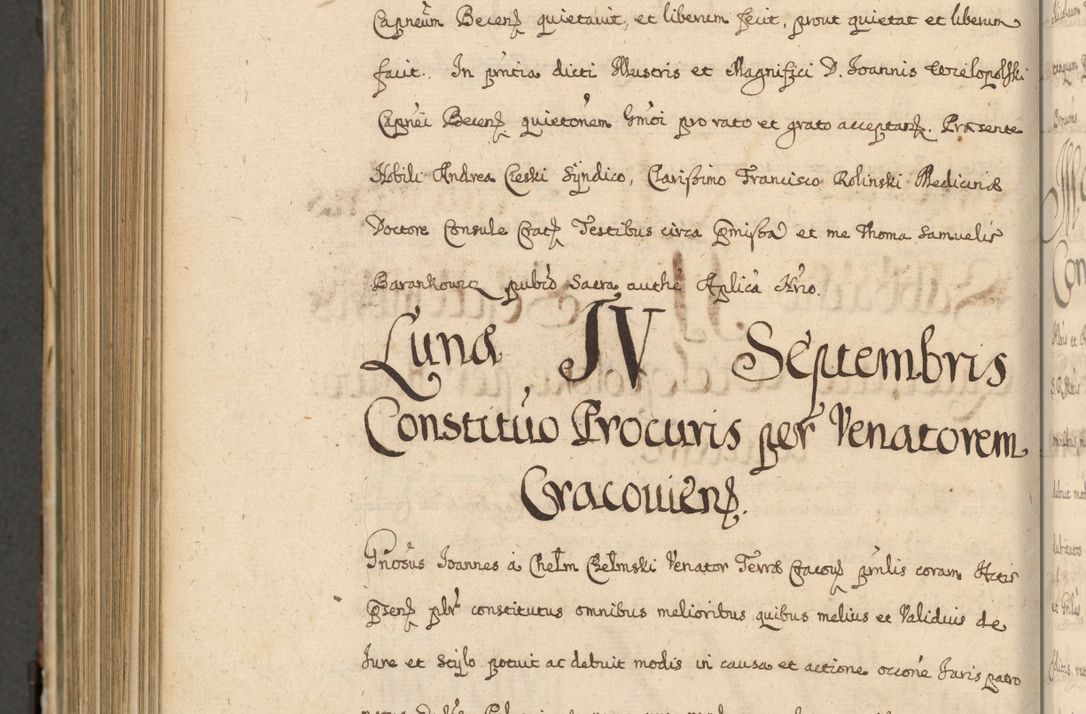 Zdjęcie nr 1083 dla obiektu archiwalnego: Volumen II actorum episcopalium R. D. Petri Gembicki, episcopi Cracoviensis, locum tenente in dioecesi R. D. Alberto Lipnicki, canonico Cracoviensi post discessum R. D. Episcopi in Italiam et usque ad redditum eiusdem in Poloniam, videlicet a die 16 Novembris 1644 et per a. D. 1645 inchoative ad Septembrem. Horum videatur index ad finem huius voluminis