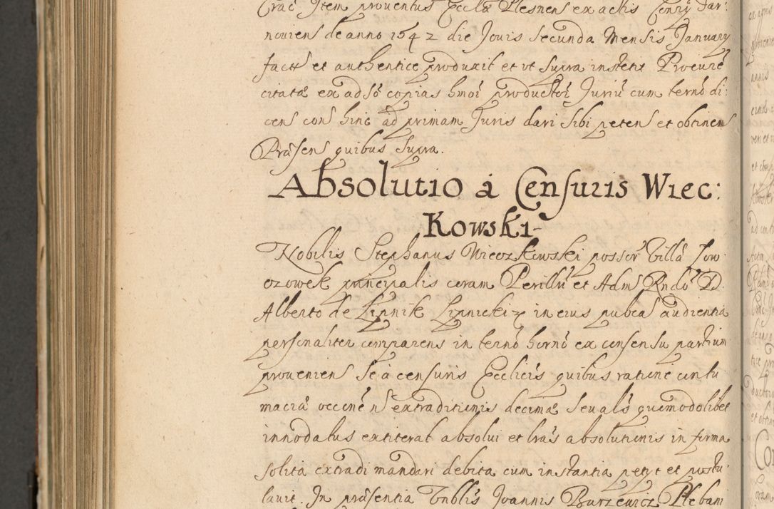 Zdjęcie nr 1069 dla obiektu archiwalnego: Volumen II actorum episcopalium R. D. Petri Gembicki, episcopi Cracoviensis, locum tenente in dioecesi R. D. Alberto Lipnicki, canonico Cracoviensi post discessum R. D. Episcopi in Italiam et usque ad redditum eiusdem in Poloniam, videlicet a die 16 Novembris 1644 et per a. D. 1645 inchoative ad Septembrem. Horum videatur index ad finem huius voluminis