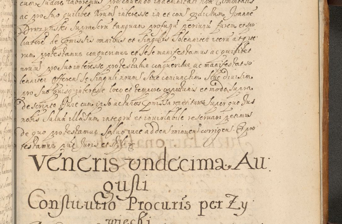 Zdjęcie nr 1060 dla obiektu archiwalnego: Volumen II actorum episcopalium R. D. Petri Gembicki, episcopi Cracoviensis, locum tenente in dioecesi R. D. Alberto Lipnicki, canonico Cracoviensi post discessum R. D. Episcopi in Italiam et usque ad redditum eiusdem in Poloniam, videlicet a die 16 Novembris 1644 et per a. D. 1645 inchoative ad Septembrem. Horum videatur index ad finem huius voluminis
