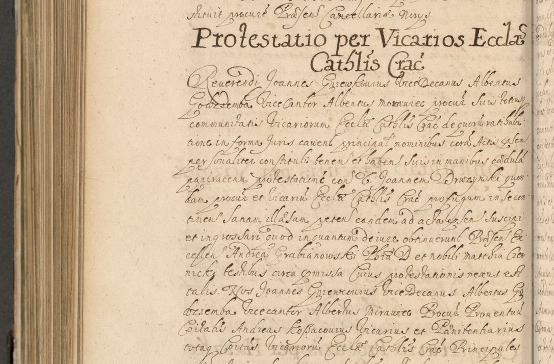 Zdjęcie nr 1057 dla obiektu archiwalnego: Volumen II actorum episcopalium R. D. Petri Gembicki, episcopi Cracoviensis, locum tenente in dioecesi R. D. Alberto Lipnicki, canonico Cracoviensi post discessum R. D. Episcopi in Italiam et usque ad redditum eiusdem in Poloniam, videlicet a die 16 Novembris 1644 et per a. D. 1645 inchoative ad Septembrem. Horum videatur index ad finem huius voluminis