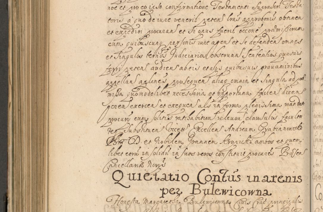 Zdjęcie nr 1037 dla obiektu archiwalnego: Volumen II actorum episcopalium R. D. Petri Gembicki, episcopi Cracoviensis, locum tenente in dioecesi R. D. Alberto Lipnicki, canonico Cracoviensi post discessum R. D. Episcopi in Italiam et usque ad redditum eiusdem in Poloniam, videlicet a die 16 Novembris 1644 et per a. D. 1645 inchoative ad Septembrem. Horum videatur index ad finem huius voluminis