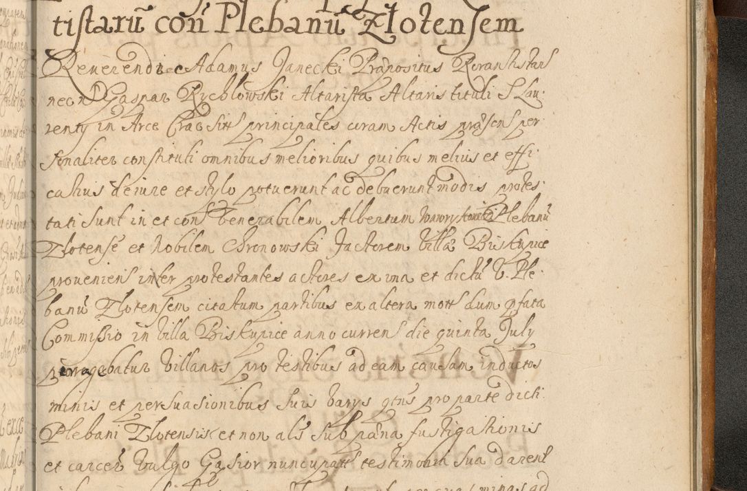 Zdjęcie nr 1022 dla obiektu archiwalnego: Volumen II actorum episcopalium R. D. Petri Gembicki, episcopi Cracoviensis, locum tenente in dioecesi R. D. Alberto Lipnicki, canonico Cracoviensi post discessum R. D. Episcopi in Italiam et usque ad redditum eiusdem in Poloniam, videlicet a die 16 Novembris 1644 et per a. D. 1645 inchoative ad Septembrem. Horum videatur index ad finem huius voluminis