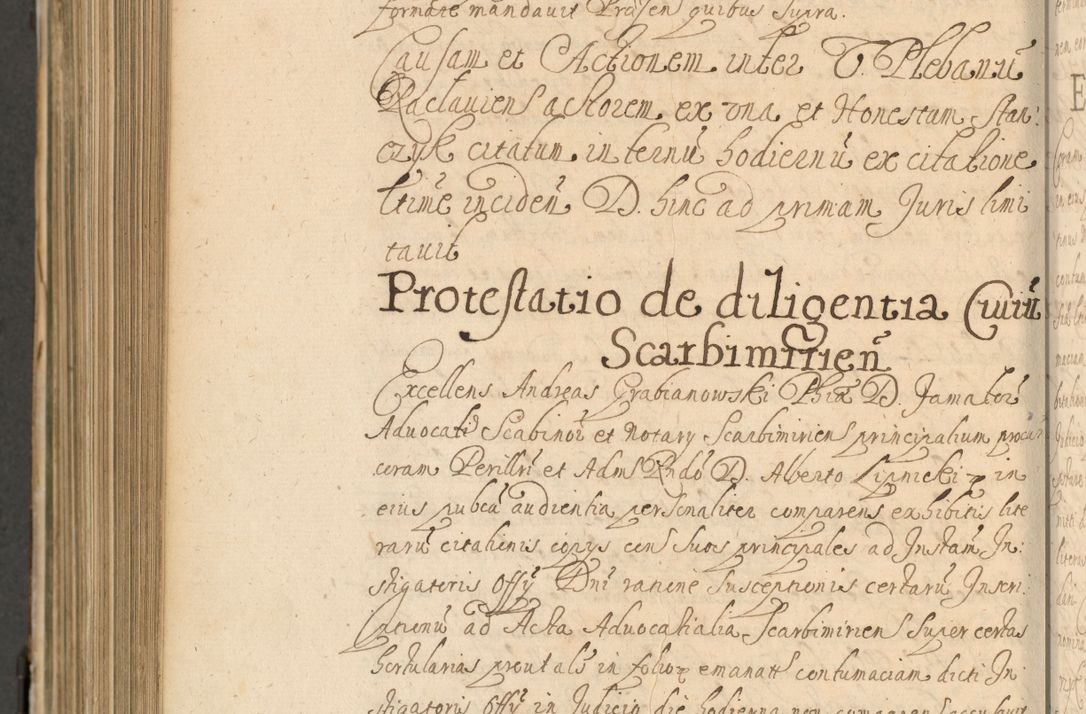 Zdjęcie nr 1019 dla obiektu archiwalnego: Volumen II actorum episcopalium R. D. Petri Gembicki, episcopi Cracoviensis, locum tenente in dioecesi R. D. Alberto Lipnicki, canonico Cracoviensi post discessum R. D. Episcopi in Italiam et usque ad redditum eiusdem in Poloniam, videlicet a die 16 Novembris 1644 et per a. D. 1645 inchoative ad Septembrem. Horum videatur index ad finem huius voluminis