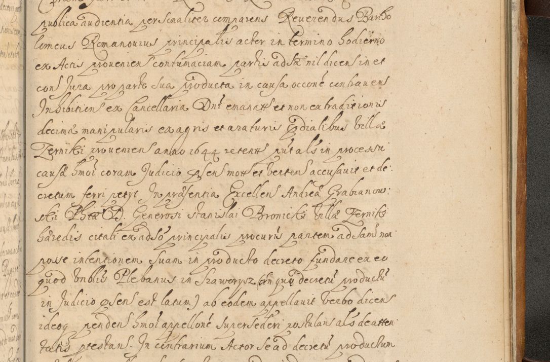 Zdjęcie nr 1000 dla obiektu archiwalnego: Volumen II actorum episcopalium R. D. Petri Gembicki, episcopi Cracoviensis, locum tenente in dioecesi R. D. Alberto Lipnicki, canonico Cracoviensi post discessum R. D. Episcopi in Italiam et usque ad redditum eiusdem in Poloniam, videlicet a die 16 Novembris 1644 et per a. D. 1645 inchoative ad Septembrem. Horum videatur index ad finem huius voluminis