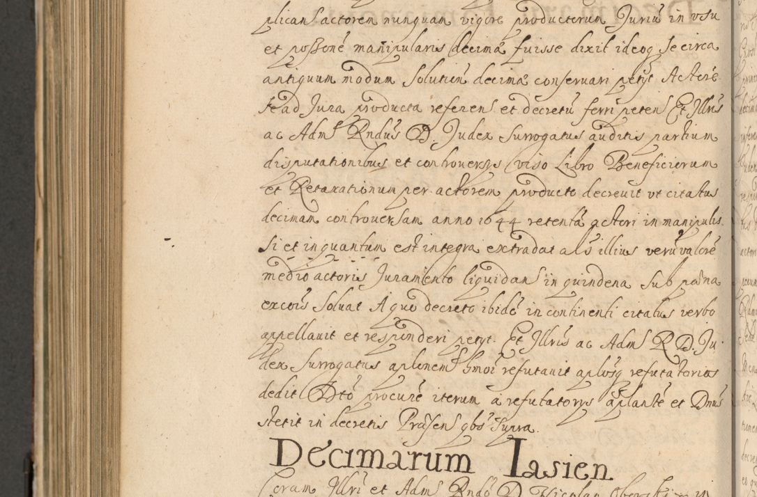 Zdjęcie nr 991 dla obiektu archiwalnego: Volumen II actorum episcopalium R. D. Petri Gembicki, episcopi Cracoviensis, locum tenente in dioecesi R. D. Alberto Lipnicki, canonico Cracoviensi post discessum R. D. Episcopi in Italiam et usque ad redditum eiusdem in Poloniam, videlicet a die 16 Novembris 1644 et per a. D. 1645 inchoative ad Septembrem. Horum videatur index ad finem huius voluminis
