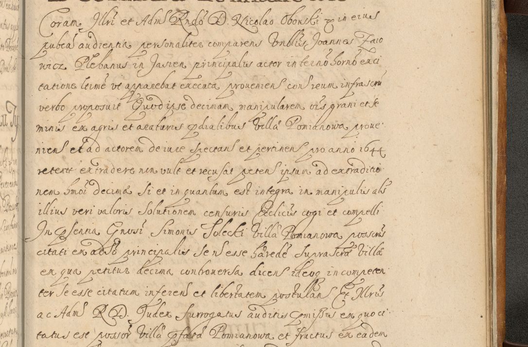 Zdjęcie nr 990 dla obiektu archiwalnego: Volumen II actorum episcopalium R. D. Petri Gembicki, episcopi Cracoviensis, locum tenente in dioecesi R. D. Alberto Lipnicki, canonico Cracoviensi post discessum R. D. Episcopi in Italiam et usque ad redditum eiusdem in Poloniam, videlicet a die 16 Novembris 1644 et per a. D. 1645 inchoative ad Septembrem. Horum videatur index ad finem huius voluminis