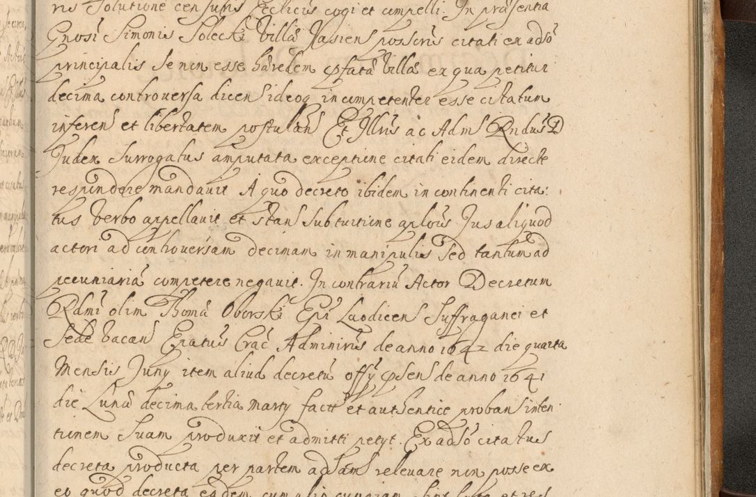 Zdjęcie nr 992 dla obiektu archiwalnego: Volumen II actorum episcopalium R. D. Petri Gembicki, episcopi Cracoviensis, locum tenente in dioecesi R. D. Alberto Lipnicki, canonico Cracoviensi post discessum R. D. Episcopi in Italiam et usque ad redditum eiusdem in Poloniam, videlicet a die 16 Novembris 1644 et per a. D. 1645 inchoative ad Septembrem. Horum videatur index ad finem huius voluminis