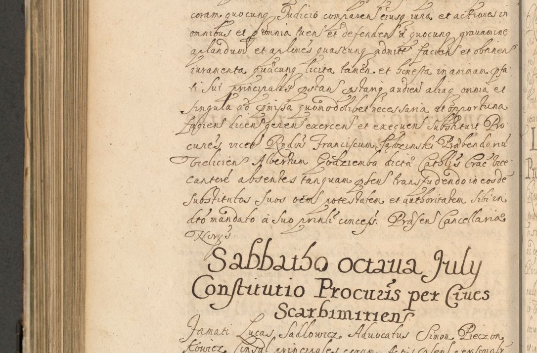 Zdjęcie nr 985 dla obiektu archiwalnego: Volumen II actorum episcopalium R. D. Petri Gembicki, episcopi Cracoviensis, locum tenente in dioecesi R. D. Alberto Lipnicki, canonico Cracoviensi post discessum R. D. Episcopi in Italiam et usque ad redditum eiusdem in Poloniam, videlicet a die 16 Novembris 1644 et per a. D. 1645 inchoative ad Septembrem. Horum videatur index ad finem huius voluminis
