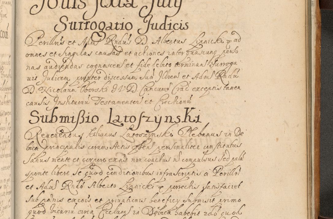 Zdjęcie nr 980 dla obiektu archiwalnego: Volumen II actorum episcopalium R. D. Petri Gembicki, episcopi Cracoviensis, locum tenente in dioecesi R. D. Alberto Lipnicki, canonico Cracoviensi post discessum R. D. Episcopi in Italiam et usque ad redditum eiusdem in Poloniam, videlicet a die 16 Novembris 1644 et per a. D. 1645 inchoative ad Septembrem. Horum videatur index ad finem huius voluminis