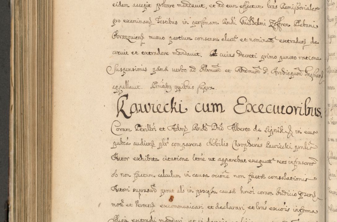 Zdjęcie nr 959 dla obiektu archiwalnego: Volumen II actorum episcopalium R. D. Petri Gembicki, episcopi Cracoviensis, locum tenente in dioecesi R. D. Alberto Lipnicki, canonico Cracoviensi post discessum R. D. Episcopi in Italiam et usque ad redditum eiusdem in Poloniam, videlicet a die 16 Novembris 1644 et per a. D. 1645 inchoative ad Septembrem. Horum videatur index ad finem huius voluminis