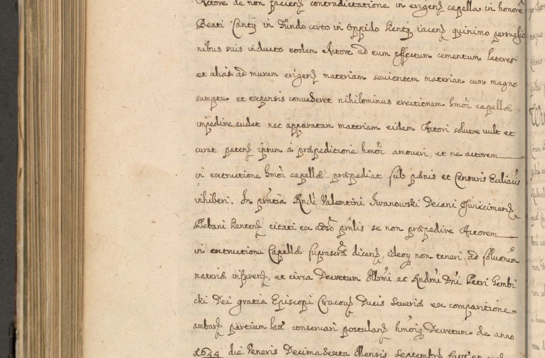 Zdjęcie nr 955 dla obiektu archiwalnego: Volumen II actorum episcopalium R. D. Petri Gembicki, episcopi Cracoviensis, locum tenente in dioecesi R. D. Alberto Lipnicki, canonico Cracoviensi post discessum R. D. Episcopi in Italiam et usque ad redditum eiusdem in Poloniam, videlicet a die 16 Novembris 1644 et per a. D. 1645 inchoative ad Septembrem. Horum videatur index ad finem huius voluminis