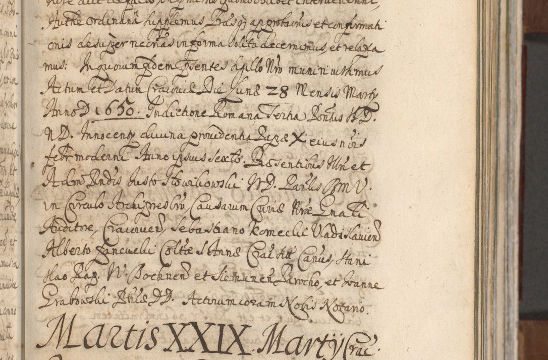 Zdjęcie nr 193 dla obiektu archiwalnego: Acta actorum, decretorum, sententiarum, erectionum, confirmationum, institutionum, resignationum, constitutionum, provisionum, quietationum, submissionum, protestationum, substitutionum R. D. Petri Gembicki, episcopi Cracoviensis, ducis Severiae in a. D. 1650 et 1651 acticatorum. Volumen V