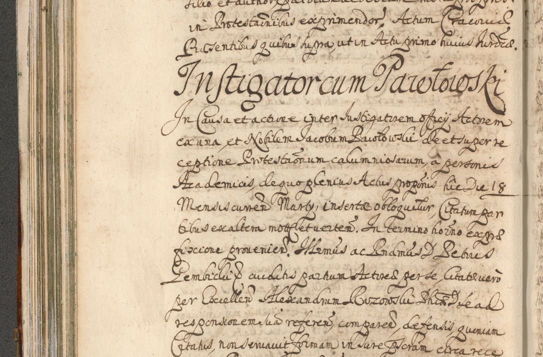 Zdjęcie nr 190 dla obiektu archiwalnego: Acta actorum, decretorum, sententiarum, erectionum, confirmationum, institutionum, resignationum, constitutionum, provisionum, quietationum, submissionum, protestationum, substitutionum R. D. Petri Gembicki, episcopi Cracoviensis, ducis Severiae in a. D. 1650 et 1651 acticatorum. Volumen V