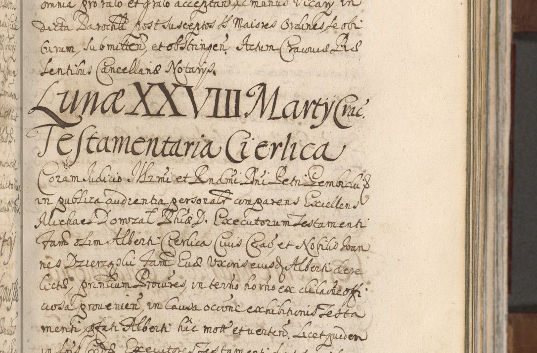 Zdjęcie nr 181 dla obiektu archiwalnego: Acta actorum, decretorum, sententiarum, erectionum, confirmationum, institutionum, resignationum, constitutionum, provisionum, quietationum, submissionum, protestationum, substitutionum R. D. Petri Gembicki, episcopi Cracoviensis, ducis Severiae in a. D. 1650 et 1651 acticatorum. Volumen V