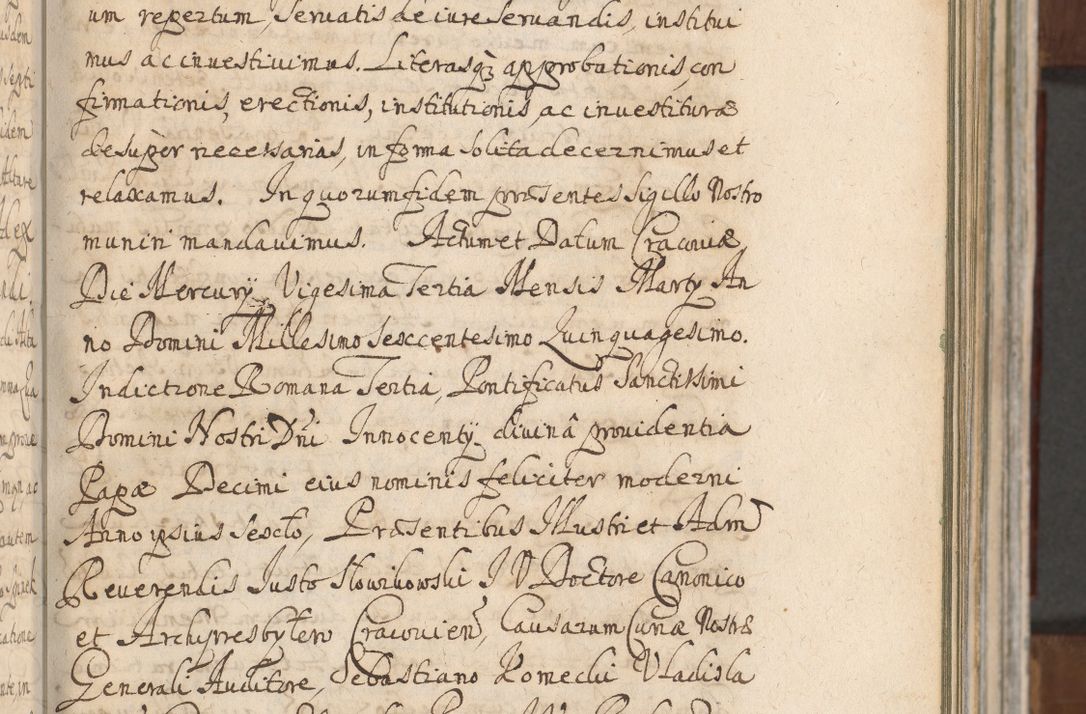 Zdjęcie nr 177 dla obiektu archiwalnego: Acta actorum, decretorum, sententiarum, erectionum, confirmationum, institutionum, resignationum, constitutionum, provisionum, quietationum, submissionum, protestationum, substitutionum R. D. Petri Gembicki, episcopi Cracoviensis, ducis Severiae in a. D. 1650 et 1651 acticatorum. Volumen V
