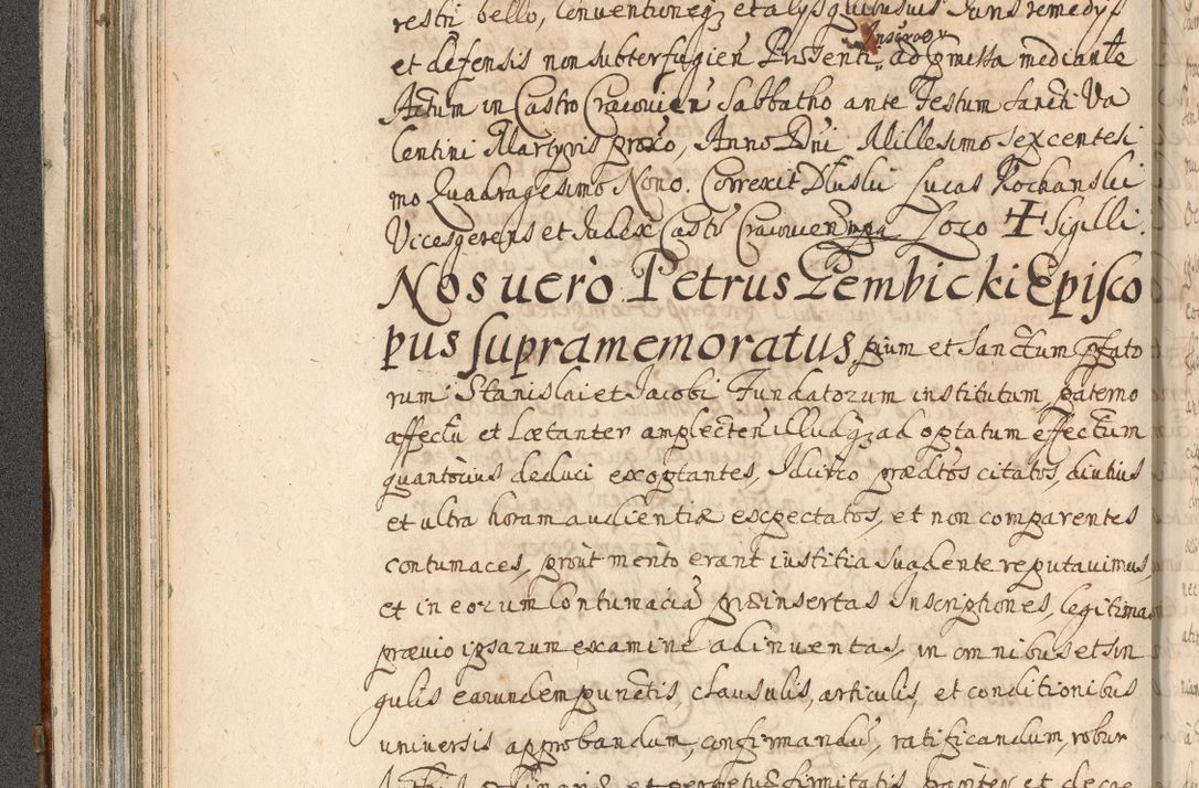Zdjęcie nr 174 dla obiektu archiwalnego: Acta actorum, decretorum, sententiarum, erectionum, confirmationum, institutionum, resignationum, constitutionum, provisionum, quietationum, submissionum, protestationum, substitutionum R. D. Petri Gembicki, episcopi Cracoviensis, ducis Severiae in a. D. 1650 et 1651 acticatorum. Volumen V