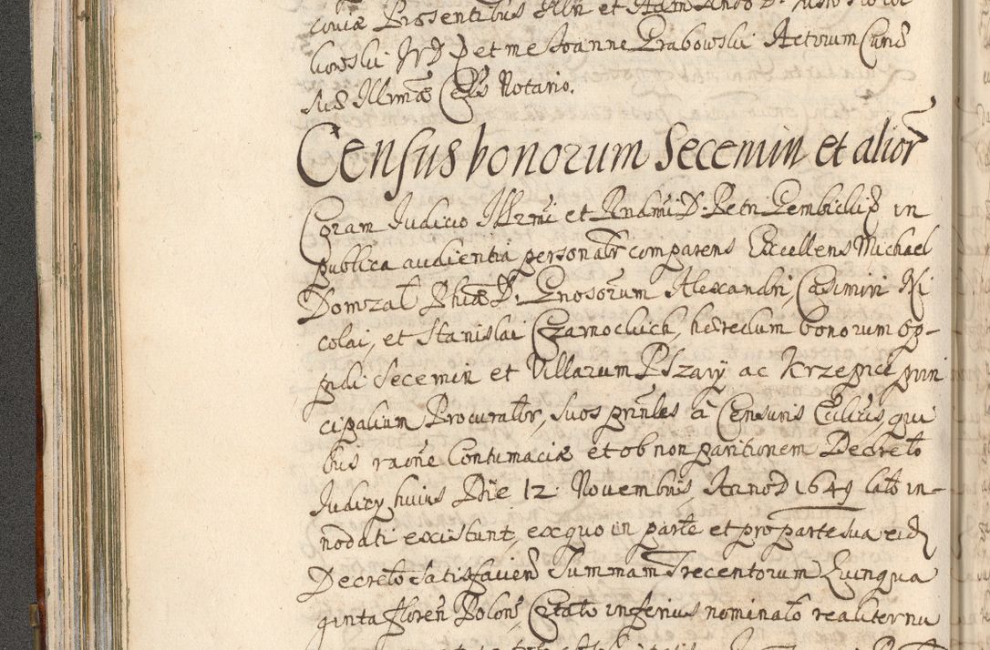 Zdjęcie nr 160 dla obiektu archiwalnego: Acta actorum, decretorum, sententiarum, erectionum, confirmationum, institutionum, resignationum, constitutionum, provisionum, quietationum, submissionum, protestationum, substitutionum R. D. Petri Gembicki, episcopi Cracoviensis, ducis Severiae in a. D. 1650 et 1651 acticatorum. Volumen V