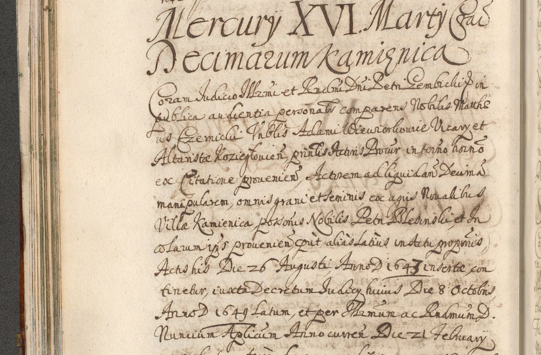 Zdjęcie nr 112 dla obiektu archiwalnego: Acta actorum, decretorum, sententiarum, erectionum, confirmationum, institutionum, resignationum, constitutionum, provisionum, quietationum, submissionum, protestationum, substitutionum R. D. Petri Gembicki, episcopi Cracoviensis, ducis Severiae in a. D. 1650 et 1651 acticatorum. Volumen V