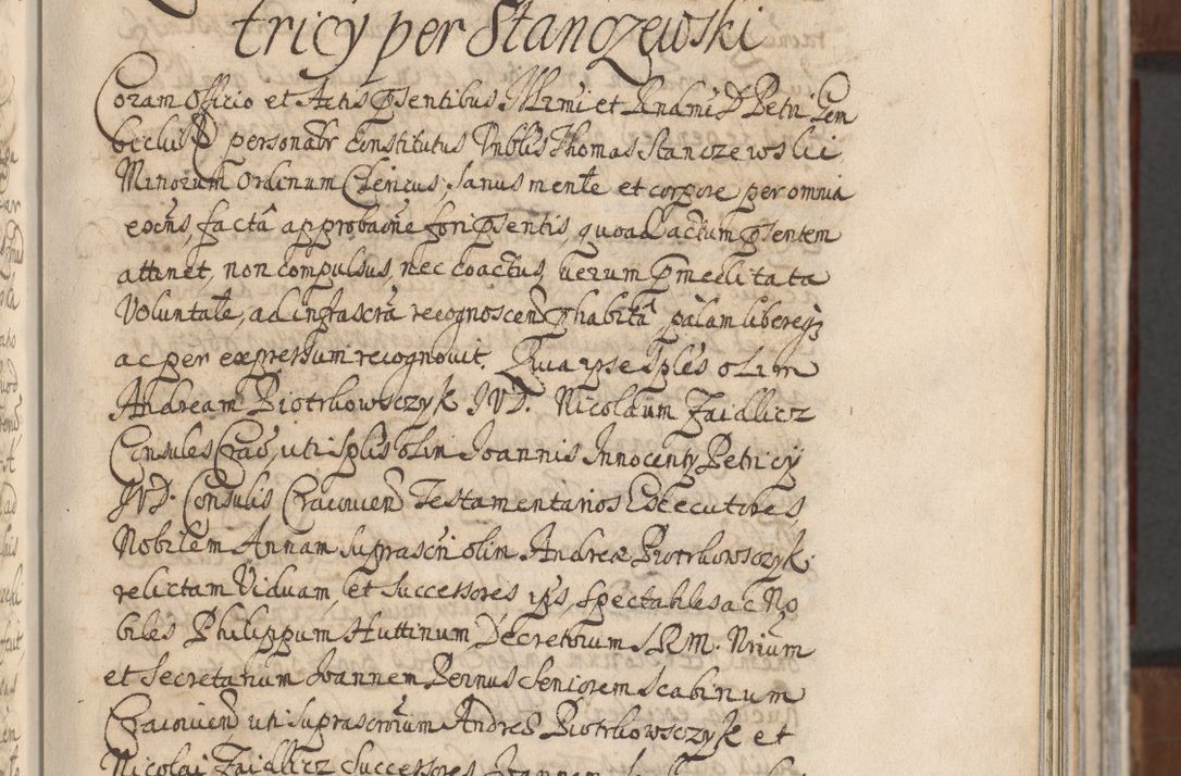 Zdjęcie nr 93 dla obiektu archiwalnego: Acta actorum, decretorum, sententiarum, erectionum, confirmationum, institutionum, resignationum, constitutionum, provisionum, quietationum, submissionum, protestationum, substitutionum R. D. Petri Gembicki, episcopi Cracoviensis, ducis Severiae in a. D. 1650 et 1651 acticatorum. Volumen V