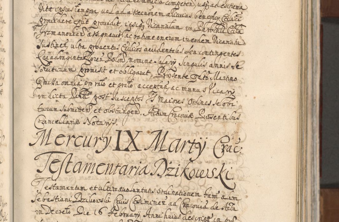 Zdjęcie nr 75 dla obiektu archiwalnego: Acta actorum, decretorum, sententiarum, erectionum, confirmationum, institutionum, resignationum, constitutionum, provisionum, quietationum, submissionum, protestationum, substitutionum R. D. Petri Gembicki, episcopi Cracoviensis, ducis Severiae in a. D. 1650 et 1651 acticatorum. Volumen V