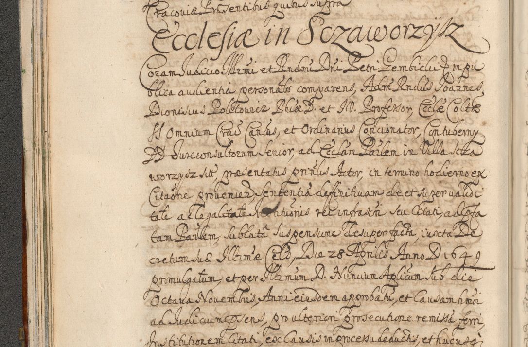 Zdjęcie nr 64 dla obiektu archiwalnego: Acta actorum, decretorum, sententiarum, erectionum, confirmationum, institutionum, resignationum, constitutionum, provisionum, quietationum, submissionum, protestationum, substitutionum R. D. Petri Gembicki, episcopi Cracoviensis, ducis Severiae in a. D. 1650 et 1651 acticatorum. Volumen V