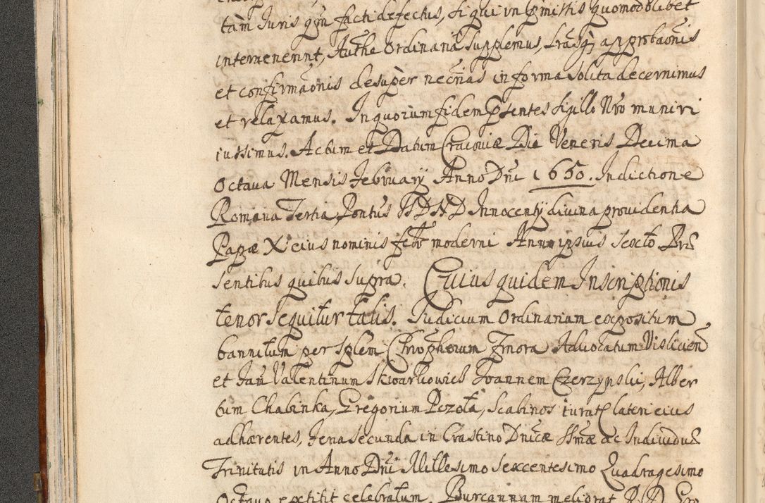 Zdjęcie nr 44 dla obiektu archiwalnego: Acta actorum, decretorum, sententiarum, erectionum, confirmationum, institutionum, resignationum, constitutionum, provisionum, quietationum, submissionum, protestationum, substitutionum R. D. Petri Gembicki, episcopi Cracoviensis, ducis Severiae in a. D. 1650 et 1651 acticatorum. Volumen V