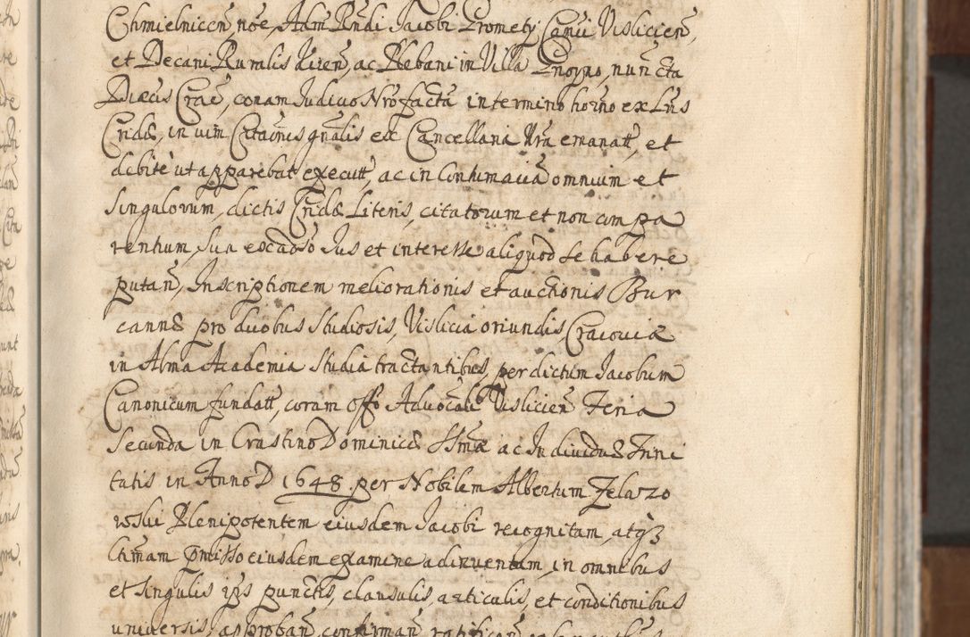 Zdjęcie nr 43 dla obiektu archiwalnego: Acta actorum, decretorum, sententiarum, erectionum, confirmationum, institutionum, resignationum, constitutionum, provisionum, quietationum, submissionum, protestationum, substitutionum R. D. Petri Gembicki, episcopi Cracoviensis, ducis Severiae in a. D. 1650 et 1651 acticatorum. Volumen V