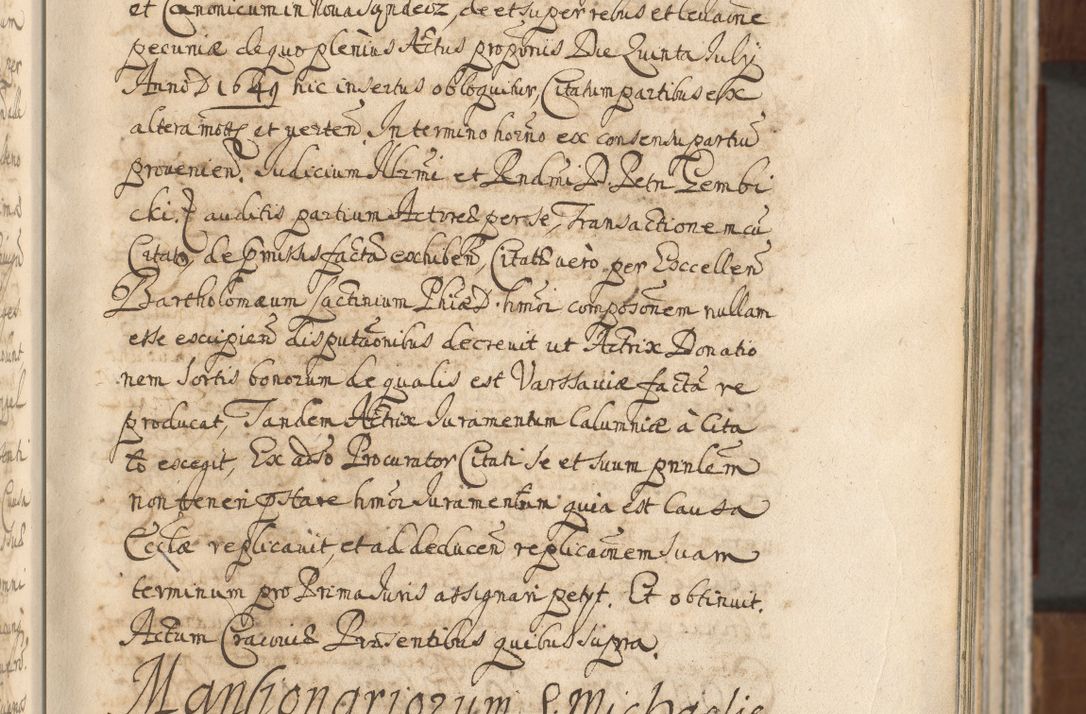 Zdjęcie nr 41 dla obiektu archiwalnego: Acta actorum, decretorum, sententiarum, erectionum, confirmationum, institutionum, resignationum, constitutionum, provisionum, quietationum, submissionum, protestationum, substitutionum R. D. Petri Gembicki, episcopi Cracoviensis, ducis Severiae in a. D. 1650 et 1651 acticatorum. Volumen V