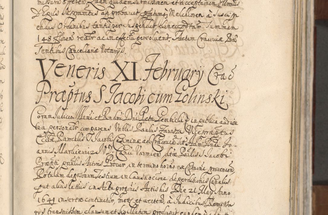 Zdjęcie nr 29 dla obiektu archiwalnego: Acta actorum, decretorum, sententiarum, erectionum, confirmationum, institutionum, resignationum, constitutionum, provisionum, quietationum, submissionum, protestationum, substitutionum R. D. Petri Gembicki, episcopi Cracoviensis, ducis Severiae in a. D. 1650 et 1651 acticatorum. Volumen V