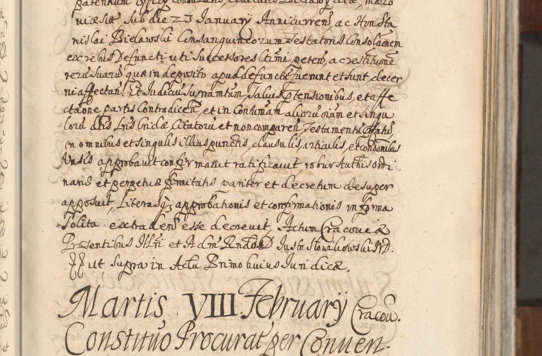 Zdjęcie nr 25 dla obiektu archiwalnego: Acta actorum, decretorum, sententiarum, erectionum, confirmationum, institutionum, resignationum, constitutionum, provisionum, quietationum, submissionum, protestationum, substitutionum R. D. Petri Gembicki, episcopi Cracoviensis, ducis Severiae in a. D. 1650 et 1651 acticatorum. Volumen V