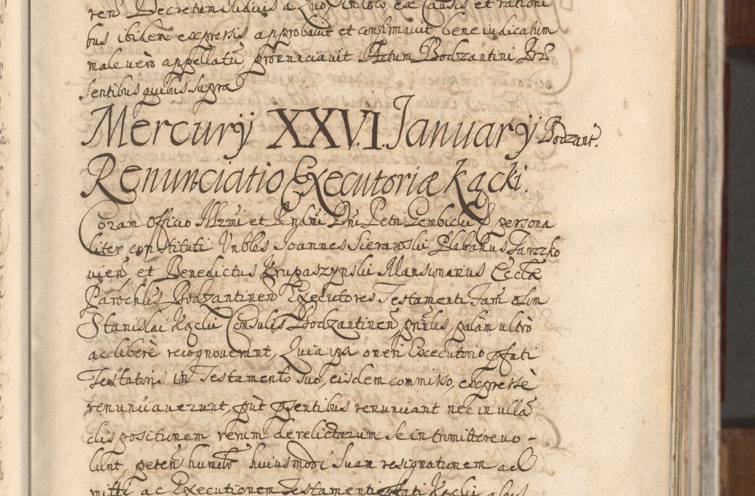 Zdjęcie nr 19 dla obiektu archiwalnego: Acta actorum, decretorum, sententiarum, erectionum, confirmationum, institutionum, resignationum, constitutionum, provisionum, quietationum, submissionum, protestationum, substitutionum R. D. Petri Gembicki, episcopi Cracoviensis, ducis Severiae in a. D. 1650 et 1651 acticatorum. Volumen V
