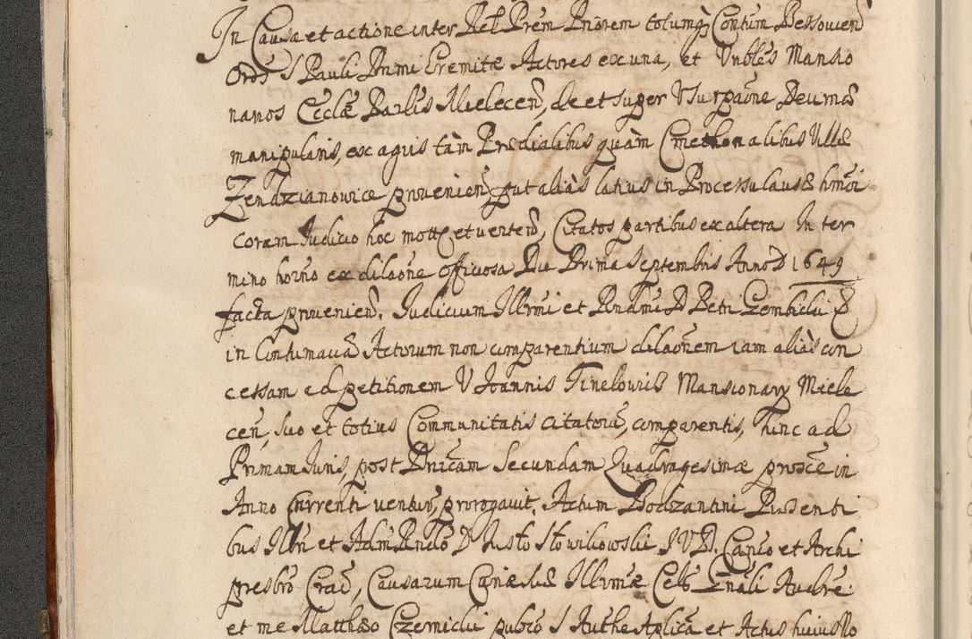 Zdjęcie nr 18 dla obiektu archiwalnego: Acta actorum, decretorum, sententiarum, erectionum, confirmationum, institutionum, resignationum, constitutionum, provisionum, quietationum, submissionum, protestationum, substitutionum R. D. Petri Gembicki, episcopi Cracoviensis, ducis Severiae in a. D. 1650 et 1651 acticatorum. Volumen V